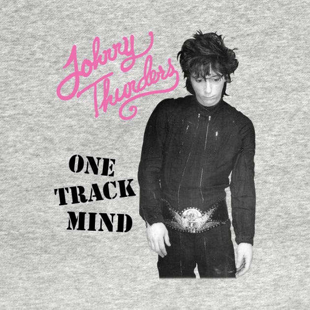 Johnny Thunders- One Track Mind on a white ringspun by Hoang Bich